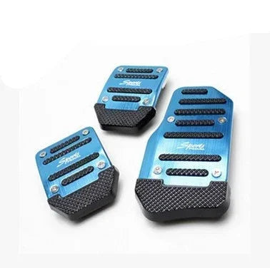Aluminum Car Pedal Cover Set for Automatic Transmission in Red Blue or Silver