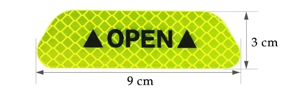 4PCS Reflective Car Door Warning Stickers – Safety Reflector Tape Decals for Exterior & Interior
