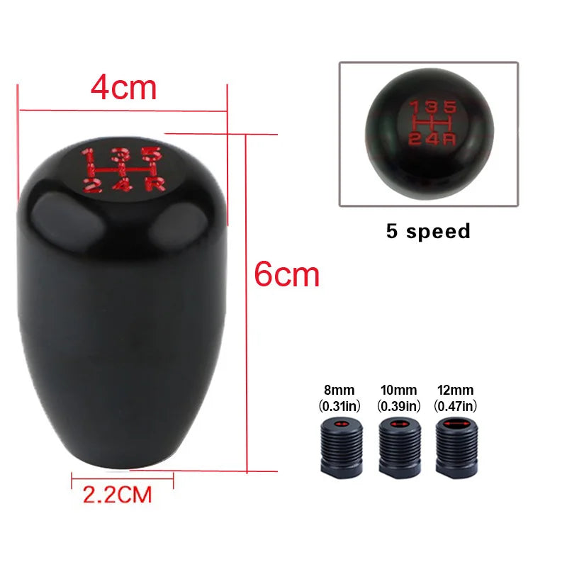 Universal Aluminum 5 Speed Gear Shift Knob for Manual Transmission Cars