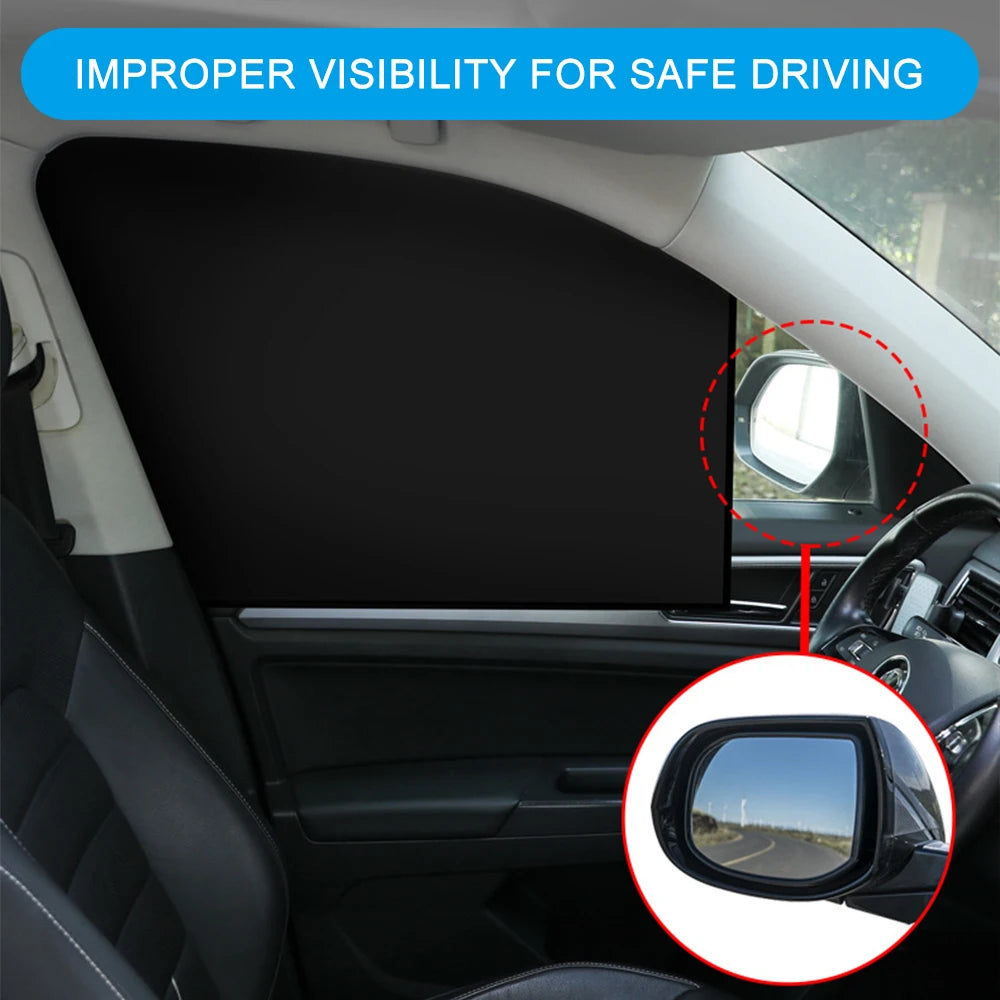 Magnetic Car Sunshade Curtains – Double-Sided UV Protection Window Sun Shield Cover