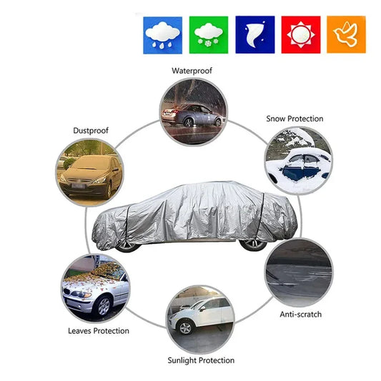 Four Seasons Full Car Cover – Waterproof, Dustproof, UV-Reflective, All-Weather Protection