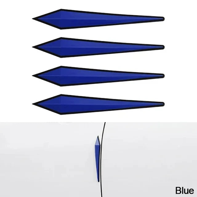 4PCS Car Anti-Scratch Protective Stickers – Bumper, Door, Rearview Mirror Edge Guard Rubber Strips