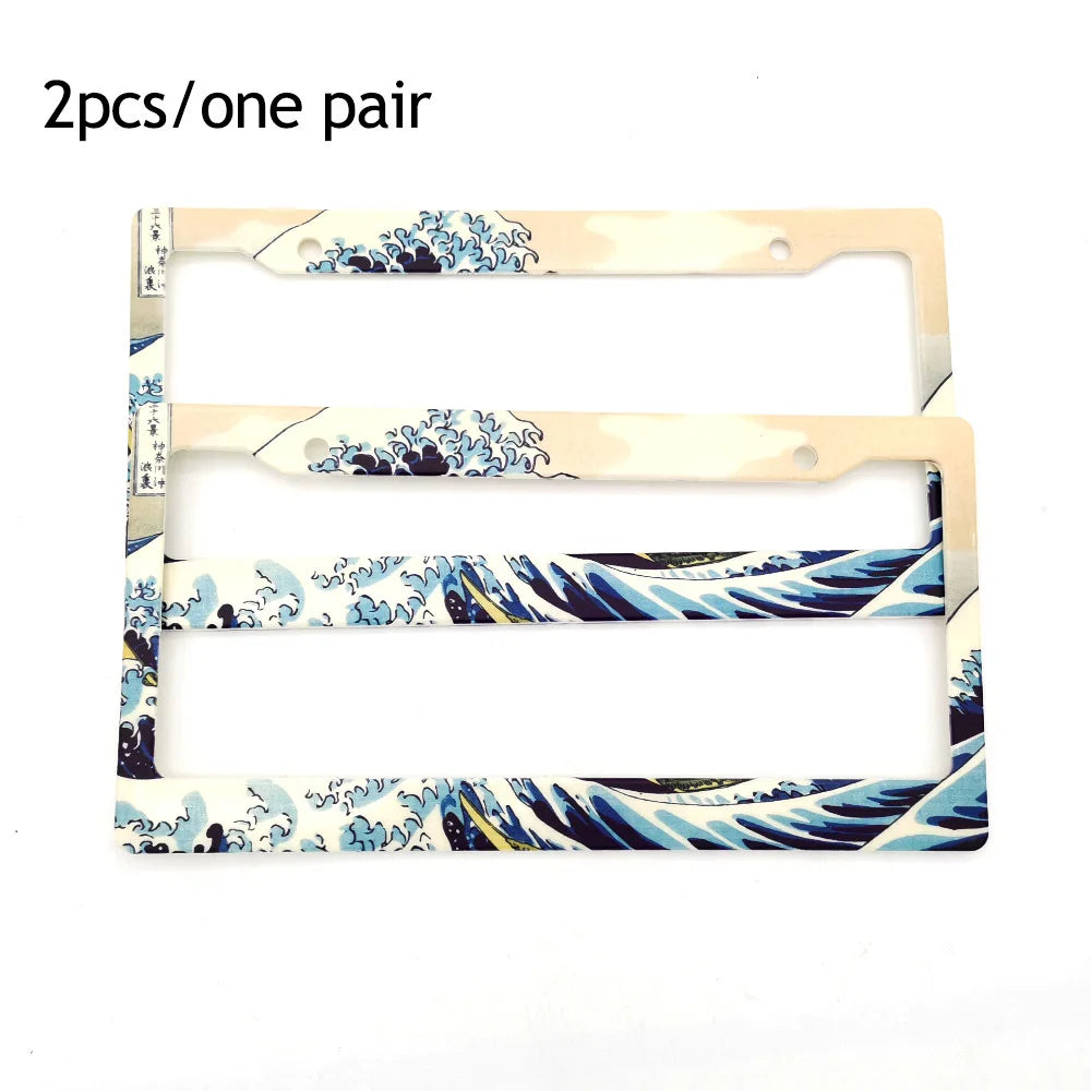JDM Style Hokkaido Wave License Plate Frame