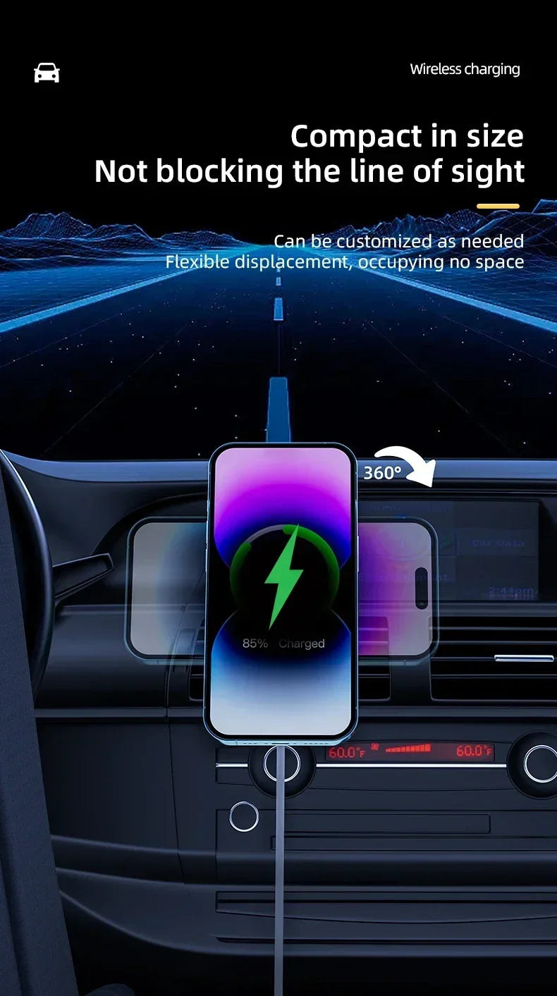 30W Magnetic Wireless Car Charger with Air Vent Mount for iPhone 12 13 14 and 15 Series