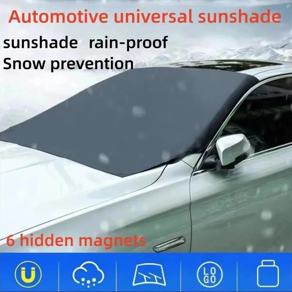Magnetic Car Front Windscreen Cover – Waterproof Sunshade & Snow Protector