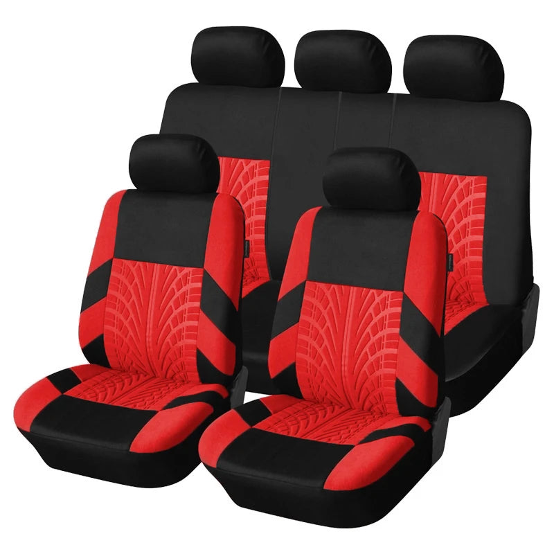 Universal Car Seat Cover Set with Embroidered Design for All Season Comfort