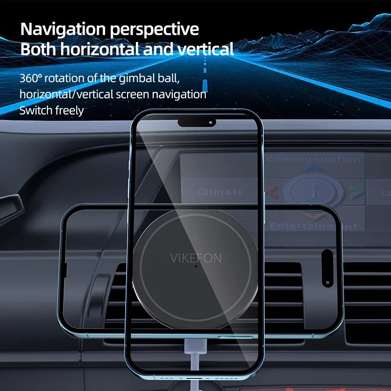 30W Magnetic Wireless Car Charger with Air Vent Mount for iPhone 12 13 14 and 15 Series