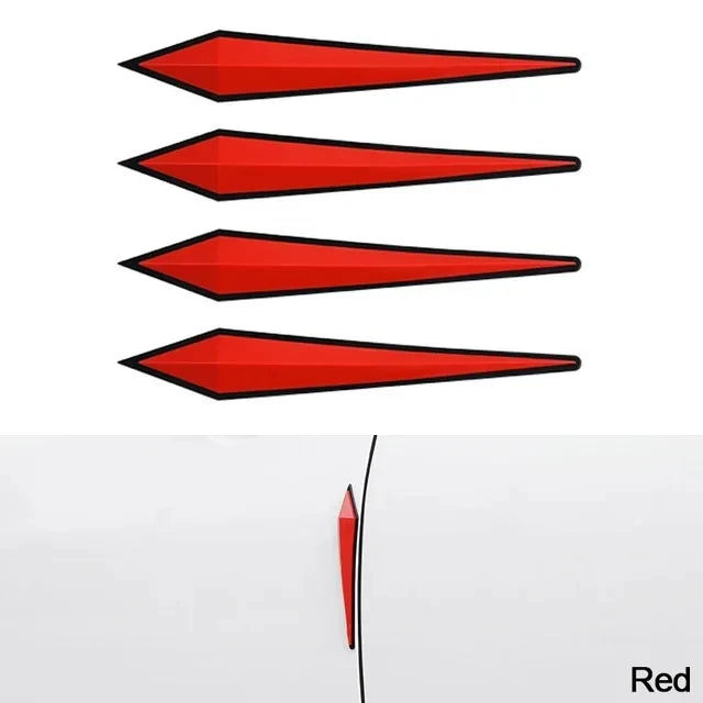 4PCS Car Anti-Scratch Protective Stickers – Bumper, Door, Rearview Mirror Edge Guard Rubber Strips