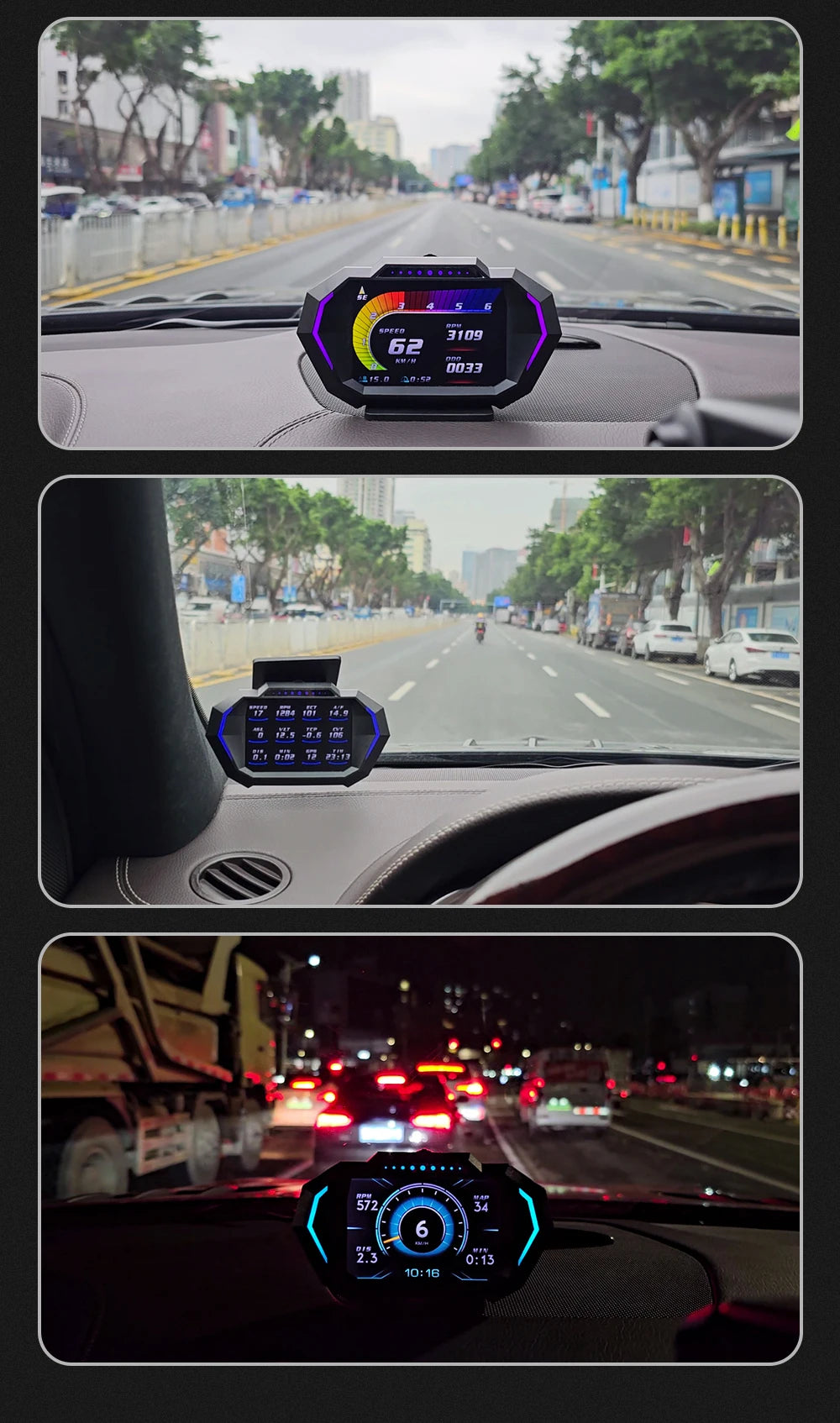 OBD + GPS P24 Car Head-Up Display (HUD) – Digital Speedometer with On-Board Computer
