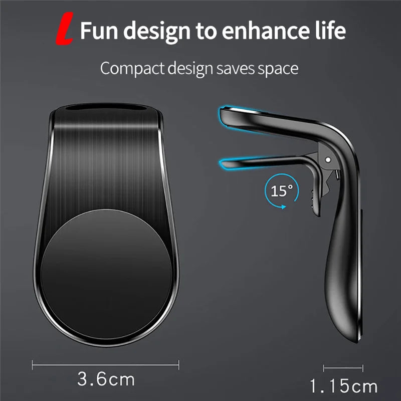 Magnetic Car Phone Holder – Air Vent Clip Mount for iPhone, Samsung, Xiaomi, LG – Car Mobile & GPS Stand