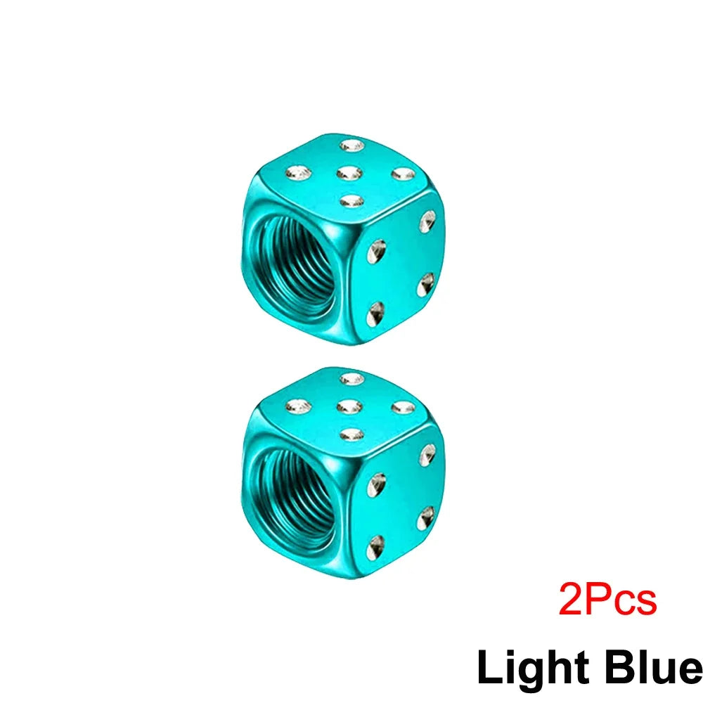 Aluminum Dice Tire Valve Cap Set for Car Motorcycle Bicycle or Truck