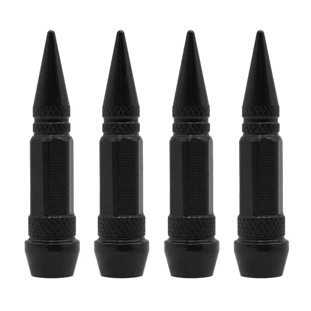 Bullet Style Tire Valve Caps Set of Four Universal Fit for Car Motorcycle and Bicycle