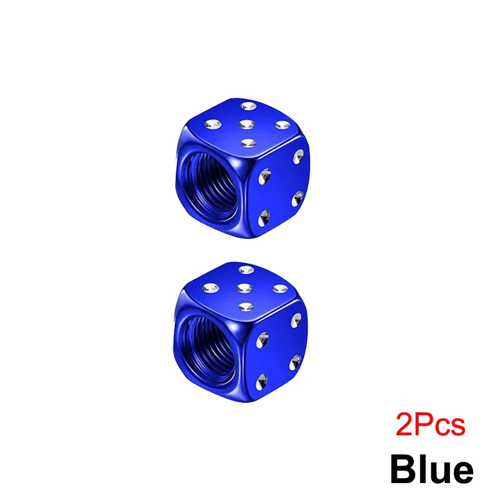 Aluminum Dice Tire Valve Cap Set for Car Motorcycle Bicycle or Truck