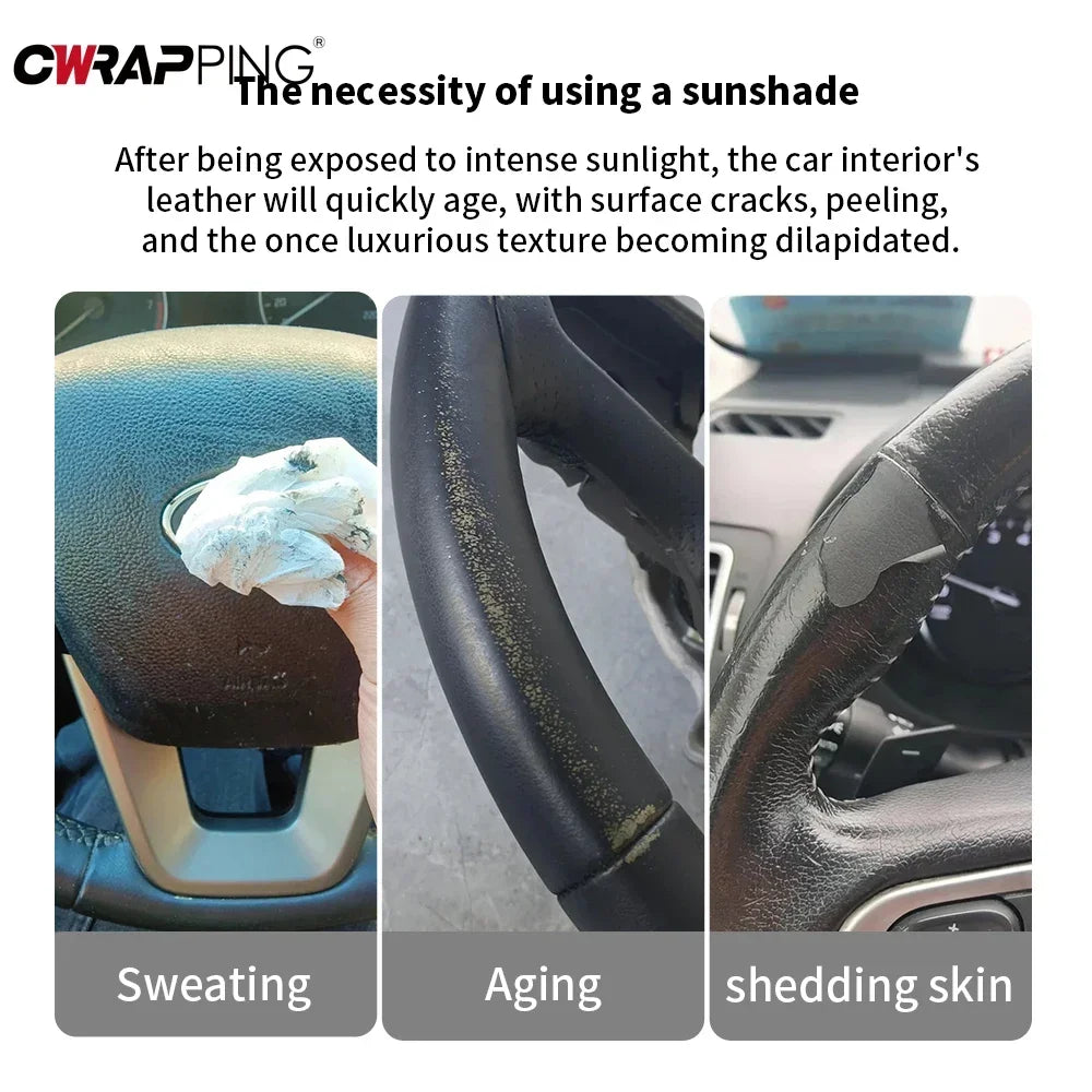 Double Heat Insulation Car Sun Visor & Steering Wheel Sunshade – Auto Interior Protection Cover