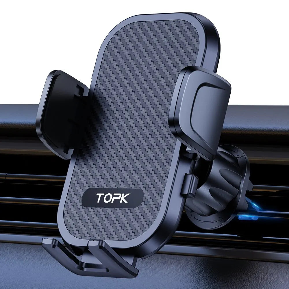 Universal Car Phone Holder for Air Vent with Gravity Clamp Design