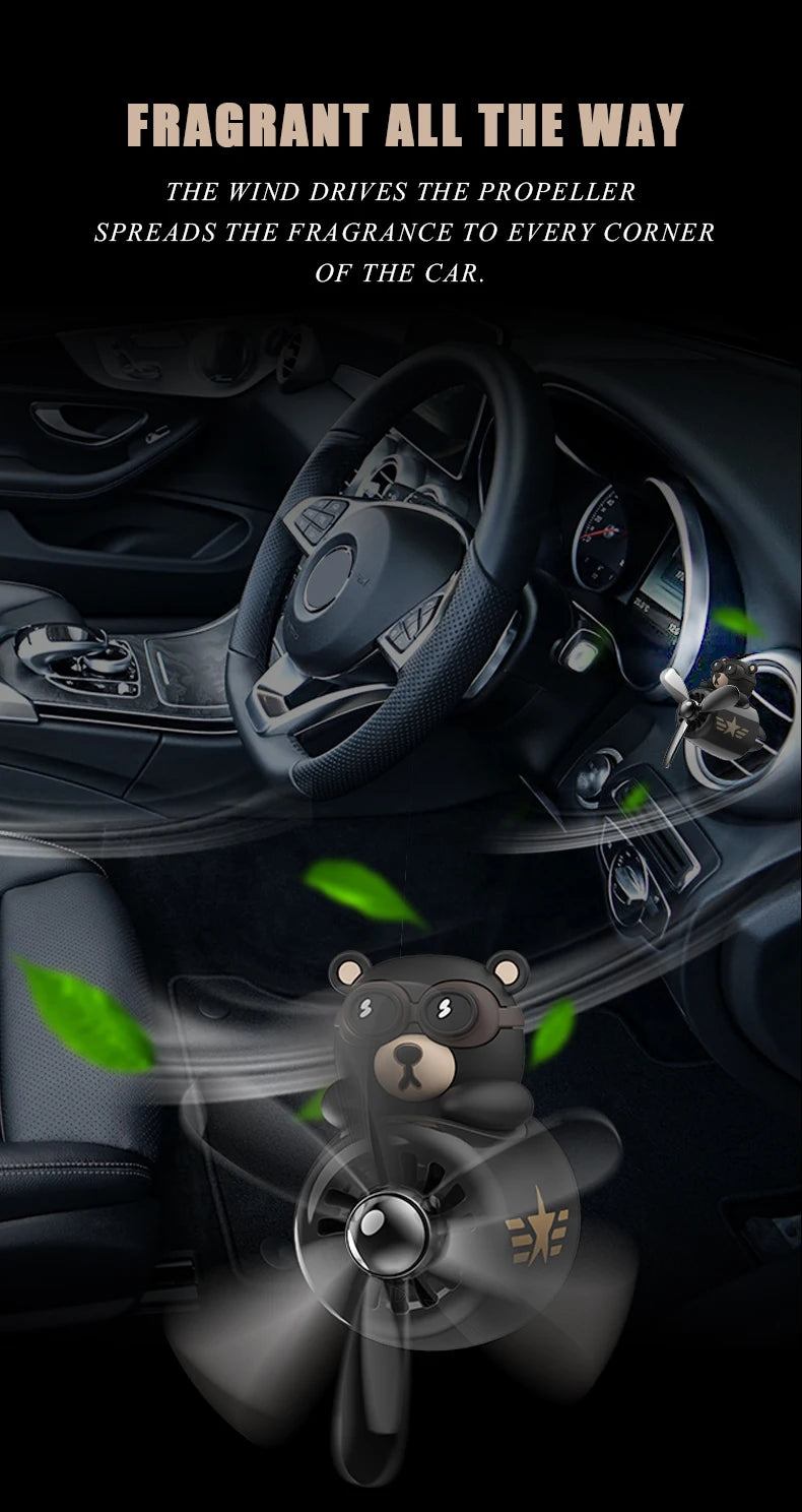 Bear Pilot Car Air Freshener Vent Clip