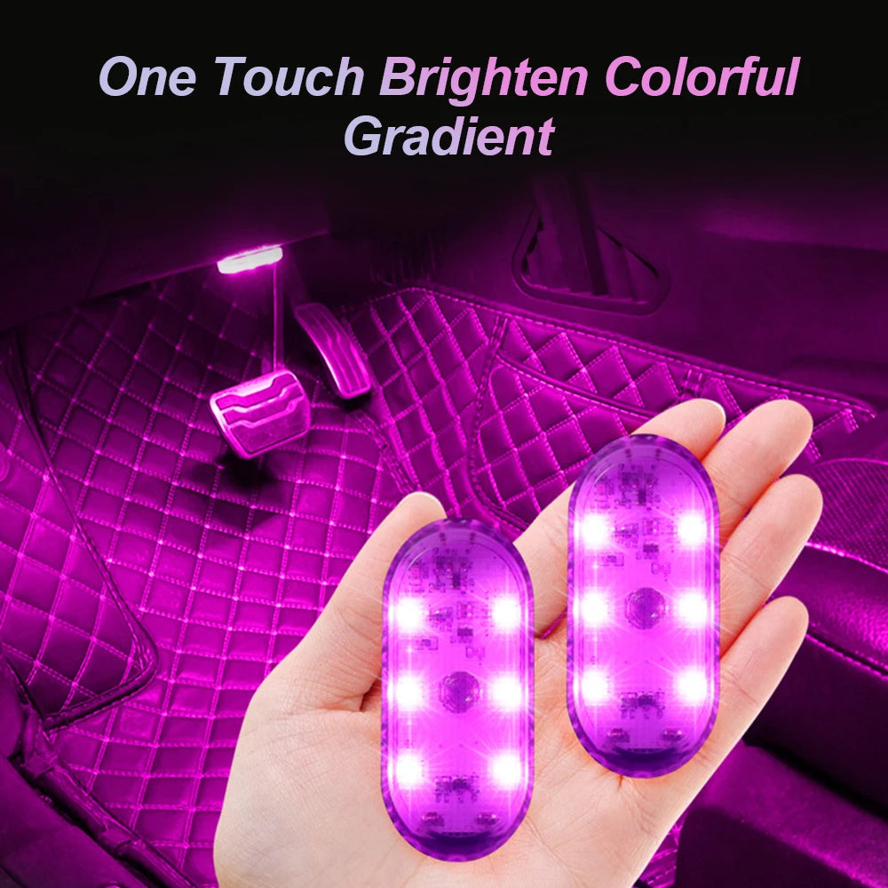 Wireless LED Touch Ceiling Light – Rechargeable Interior Roof Lamp for Cars with Multi-Color Modes