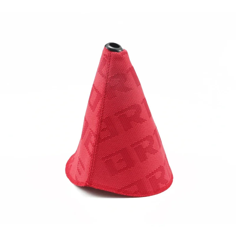 JDM Style Fabric Gear Shift Boot Cover with Red Stitching