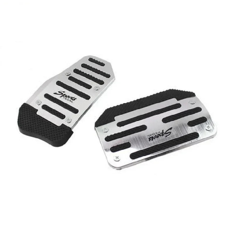Aluminum Car Pedal Cover Set for Automatic Transmission in Red Blue or Silver
