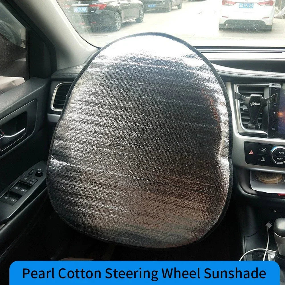 Double Heat Insulation Car Sun Visor & Steering Wheel Sunshade – Auto Interior Protection Cover