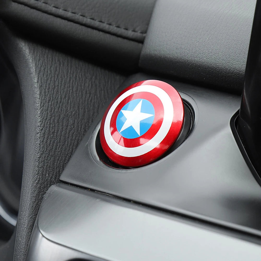 Superhero Car Ignition Button Cover Sticker Set Decorative Trim for Start Switch