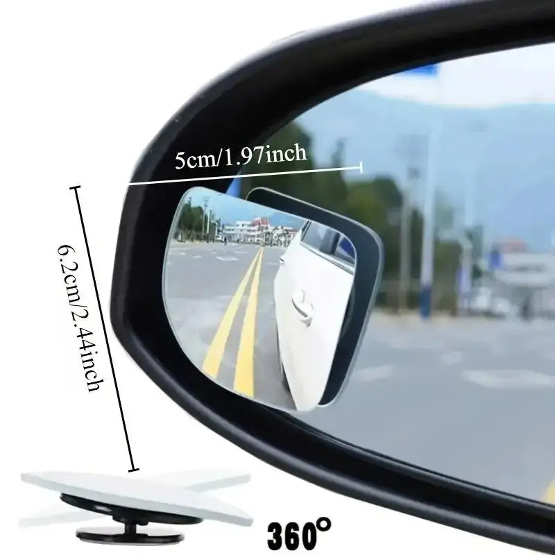 Car Rearview Mirror 360° Adjustable Wide-Angle Blind Spot & Reversing Assist Mirror
