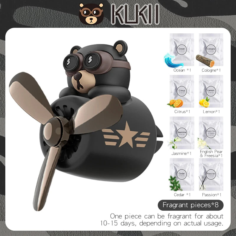 Bear Pilot Car Air Freshener Vent Clip