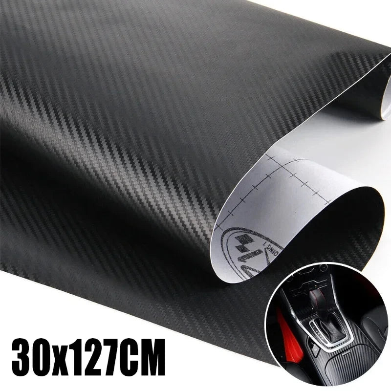 3D Carbon Fiber Vinyl Wrap Roll for Car Interior Customization 30 x 127 cm