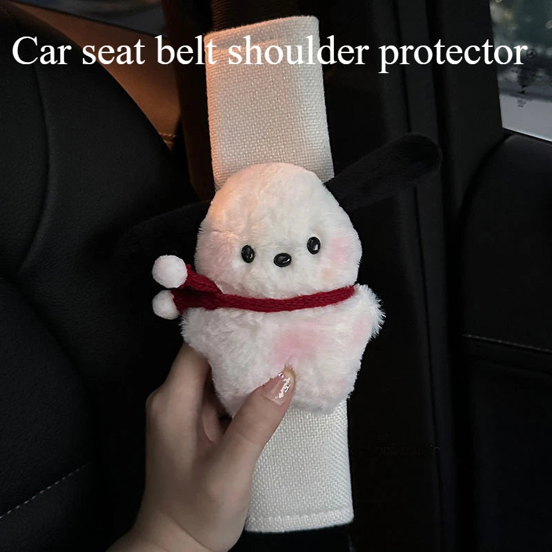 Cute Puppy Plush Seat Belt Shoulder Cover for Cars