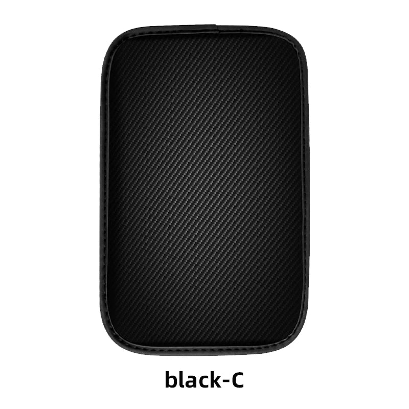 Universal PU Leather Car Armrest Cover Mat – Non-Slip Central Armrest Box Pad (Black)