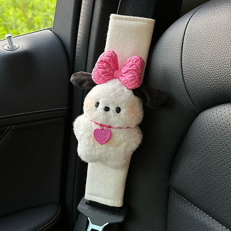 Cute Puppy Plush Seat Belt Shoulder Cover for Cars