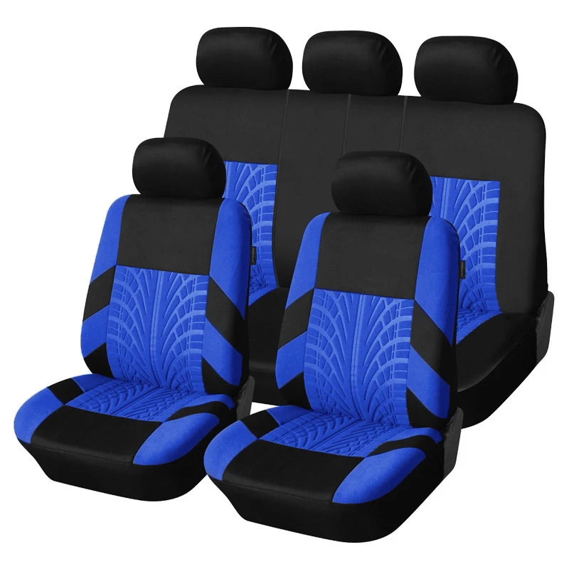Universal Car Seat Cover Set with Embroidered Design for All Season Comfort