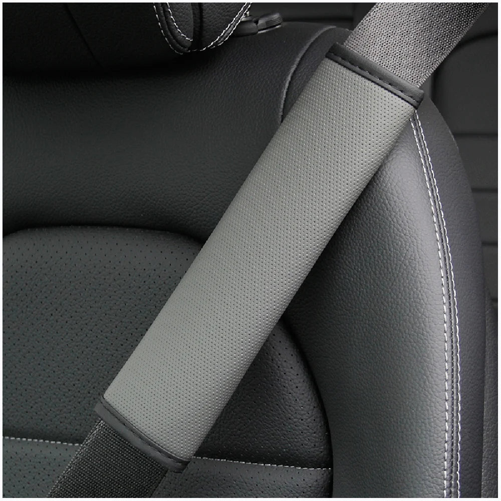 PU Leather Embossed Car Seat Belt Shoulder Cover – Comfort & Decompression Pad
