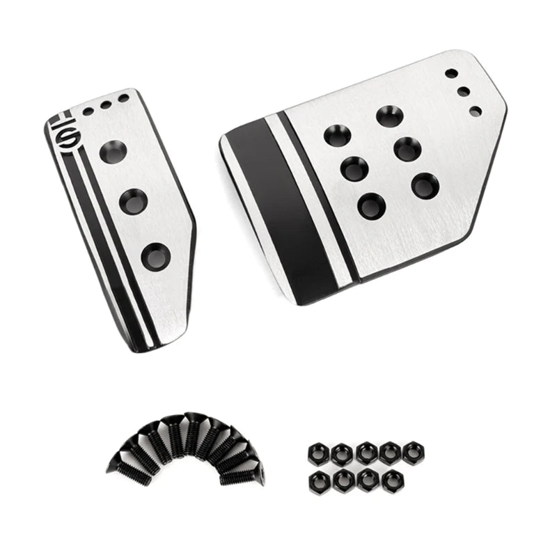 Anti-Slip Aluminum Pedal Cover Set – Accelerator, Brake, Clutch & Foot-Rest (Fits Most Manual & Automatic Cars)