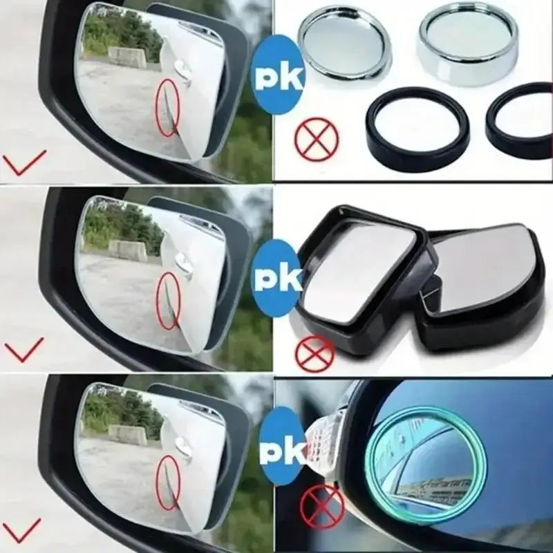 Car Rearview Mirror 360° Adjustable Wide-Angle Blind Spot & Reversing Assist Mirror