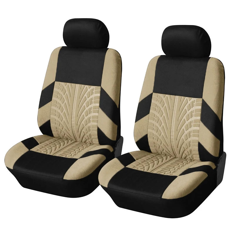 Universal Car Seat Cover Set with Embroidered Design for All Season Comfort