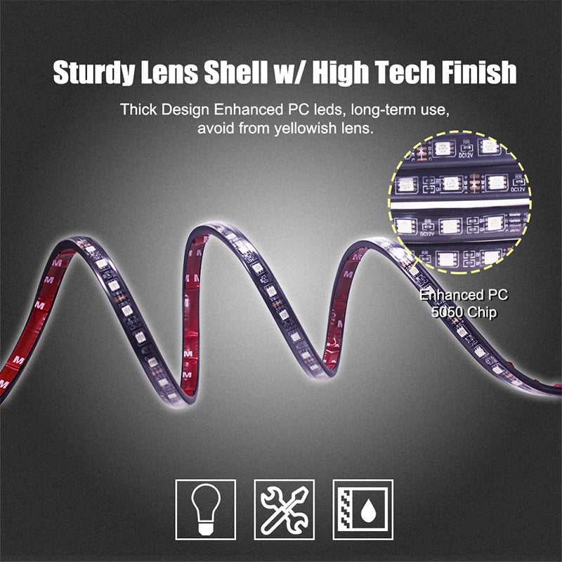 RGB LED Underglow Light Kit for Cars – 12V Universal Ambient Lighting with App Control