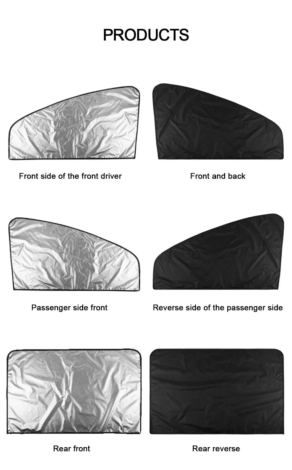 2PCS Privacy & UV Protection Sun Shades for Front and Rear Windows