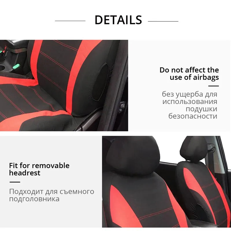 Universal Car Seat Cover Set for Trucks and SUVs Breathable Fabric for All Season Comfort