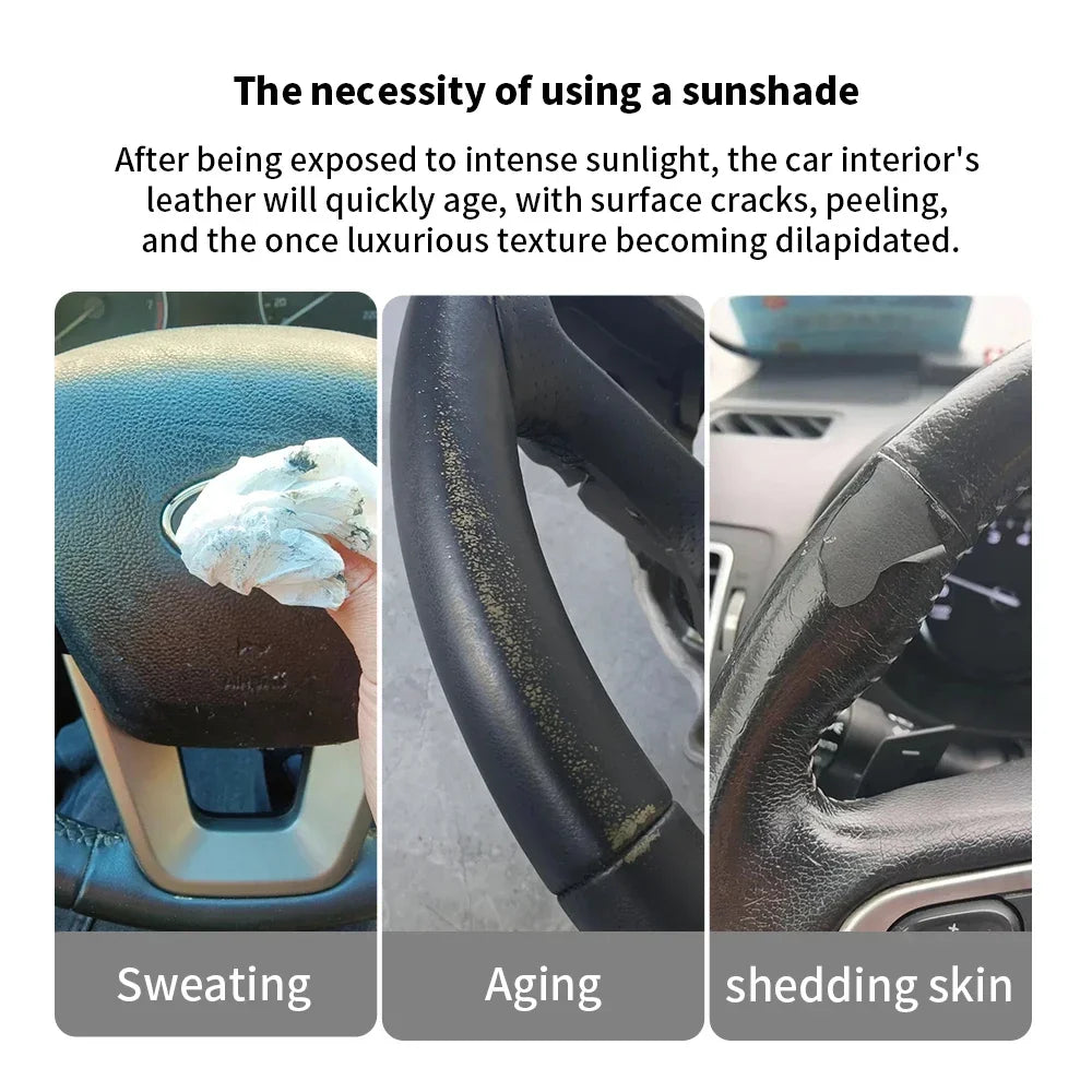 Double Heat Insulation Car Sun Visor & Steering Wheel Sunshade – Auto Interior Protection Cover