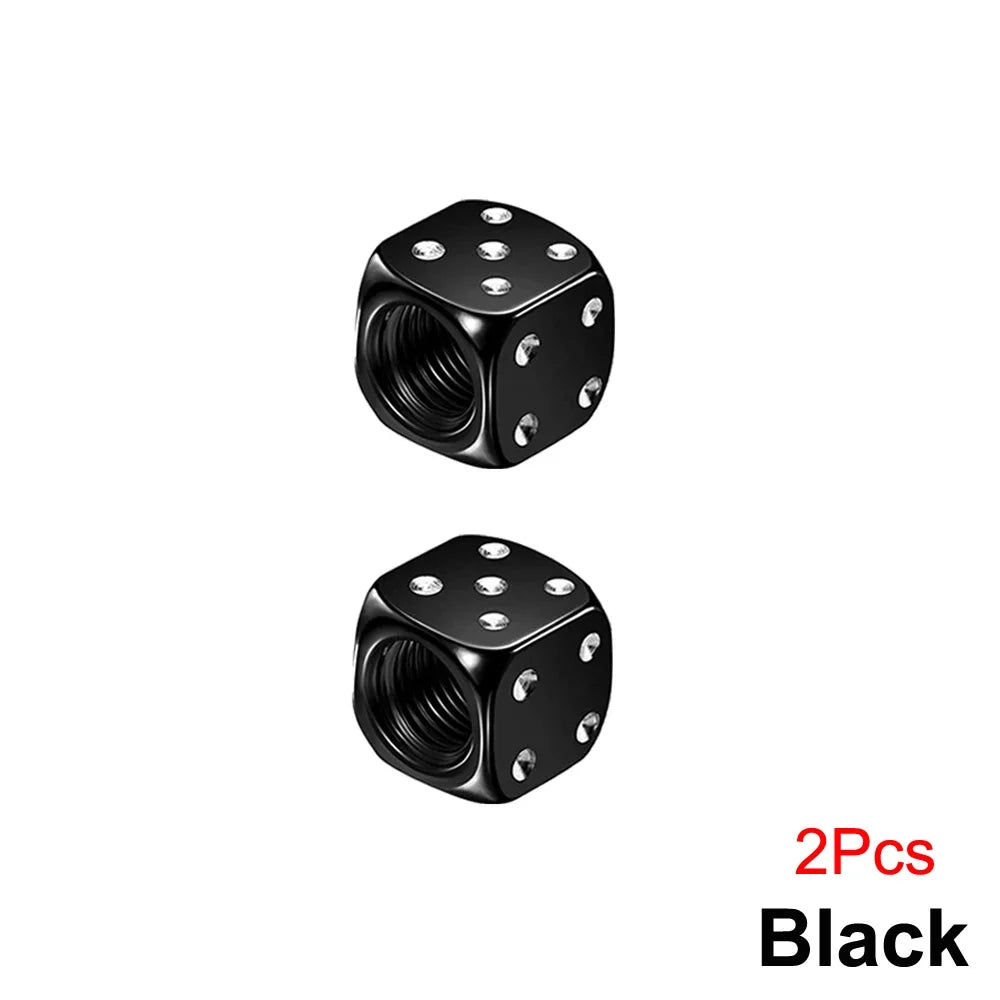 Aluminum Dice Tire Valve Cap Set for Car Motorcycle Bicycle or Truck