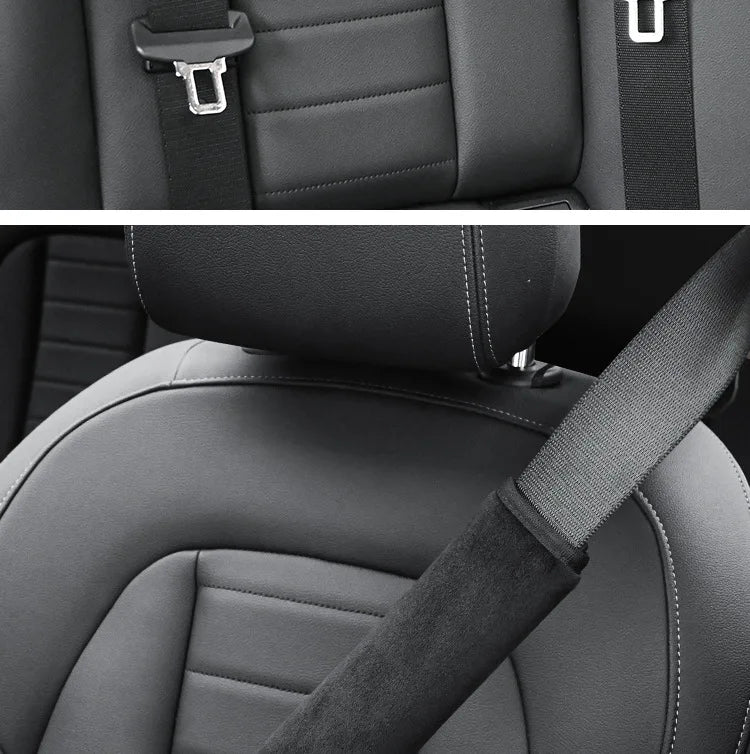 2PC Universal Adjustable Car Safety Belt Covers – Shoulder Strap Protector Pads