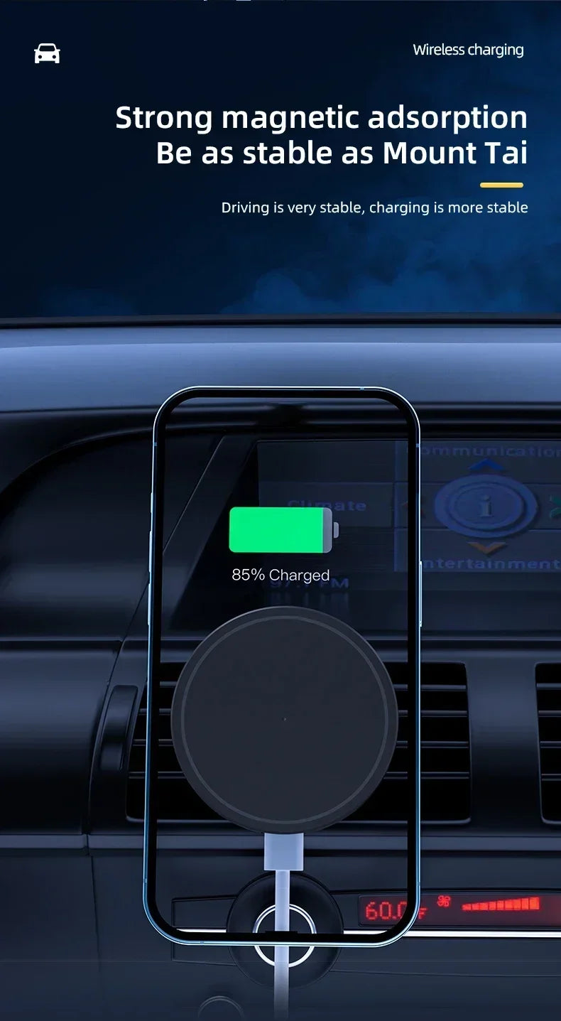 30W Magnetic Wireless Car Charger with Air Vent Mount for iPhone 12 13 14 and 15 Series
