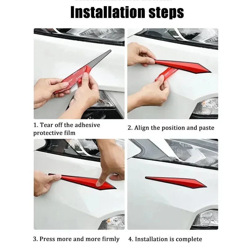 4PCS Car Anti-Scratch Protective Stickers – Bumper, Door, Rearview Mirror Edge Guard Rubber Strips