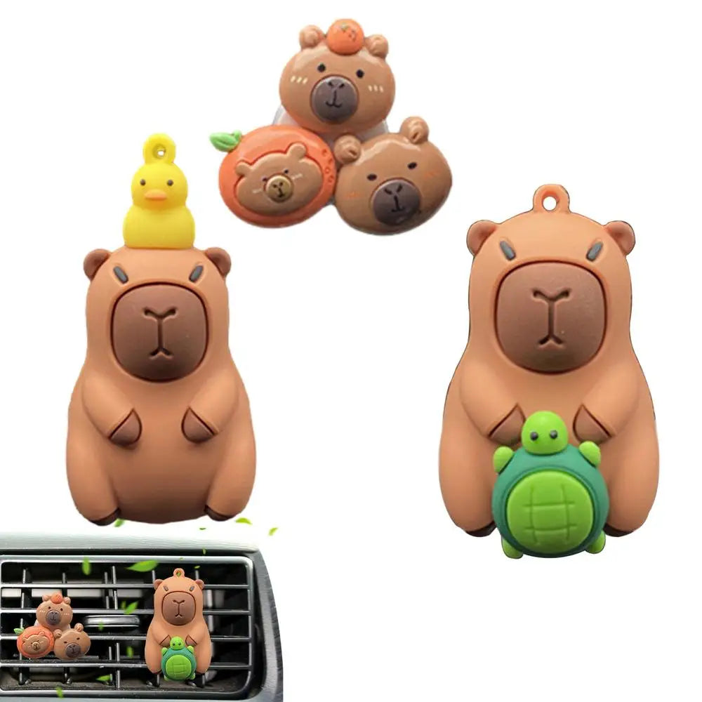Capybara Car Air Freshener Clip – Cute Cartoon Vent Diffuser for a Refreshing Drive