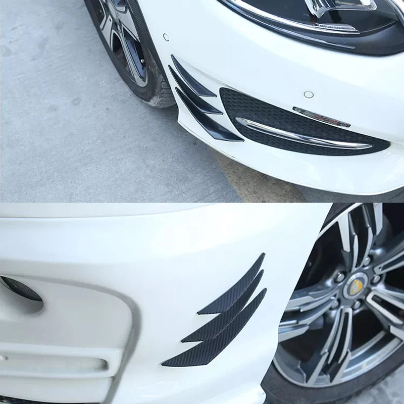 6PCS Universal Rubber Car Front Bumper Lip Protectors – Rear Diffuser Carbon Fiber Spoiler Splitter Guard (Black)