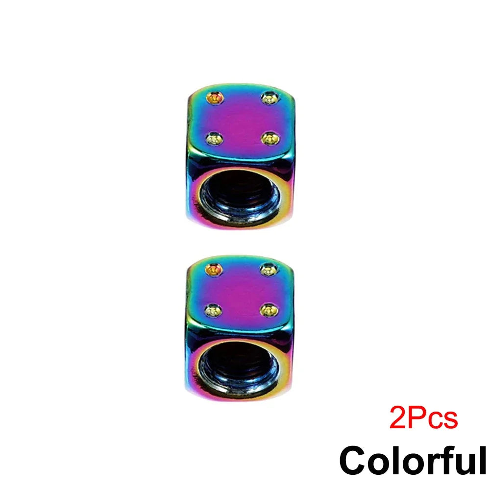 Aluminum Dice Tire Valve Cap Set for Car Motorcycle Bicycle or Truck