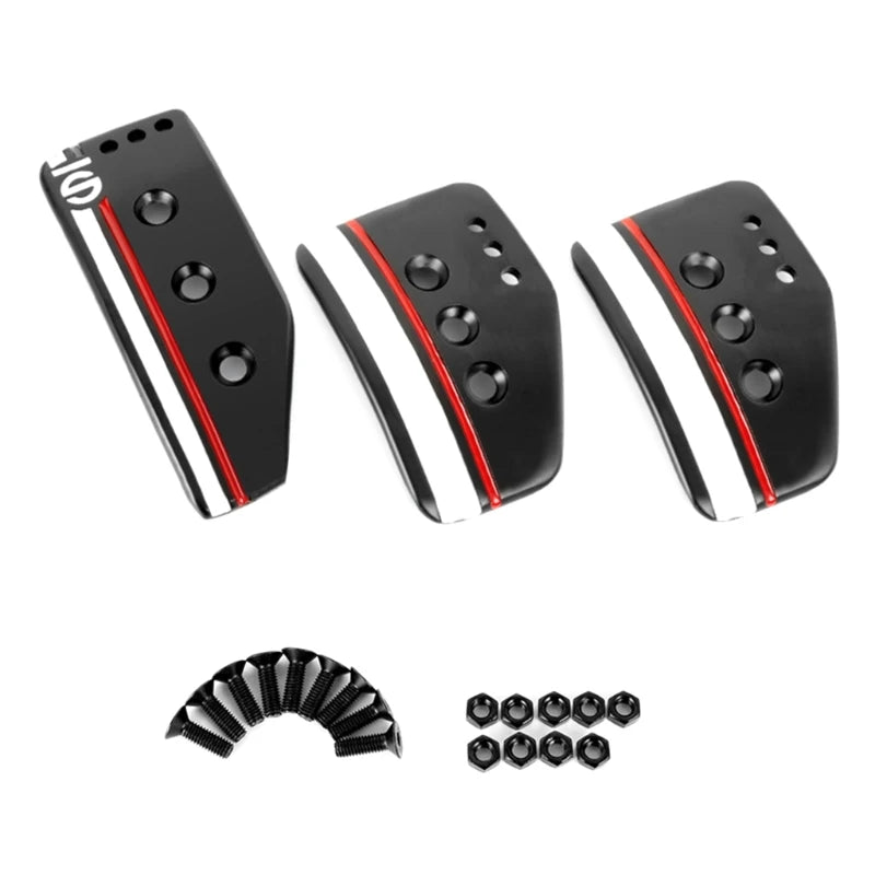 Anti-Slip Aluminum Pedal Cover Set – Accelerator, Brake, Clutch & Foot-Rest (Fits Most Manual & Automatic Cars)
