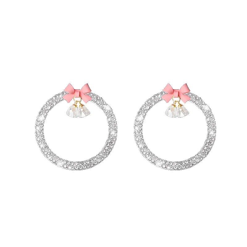 Rhinestone Bow Bell Car Start Switch Button Cover – Decorative Diamond Sticker Ring Trim