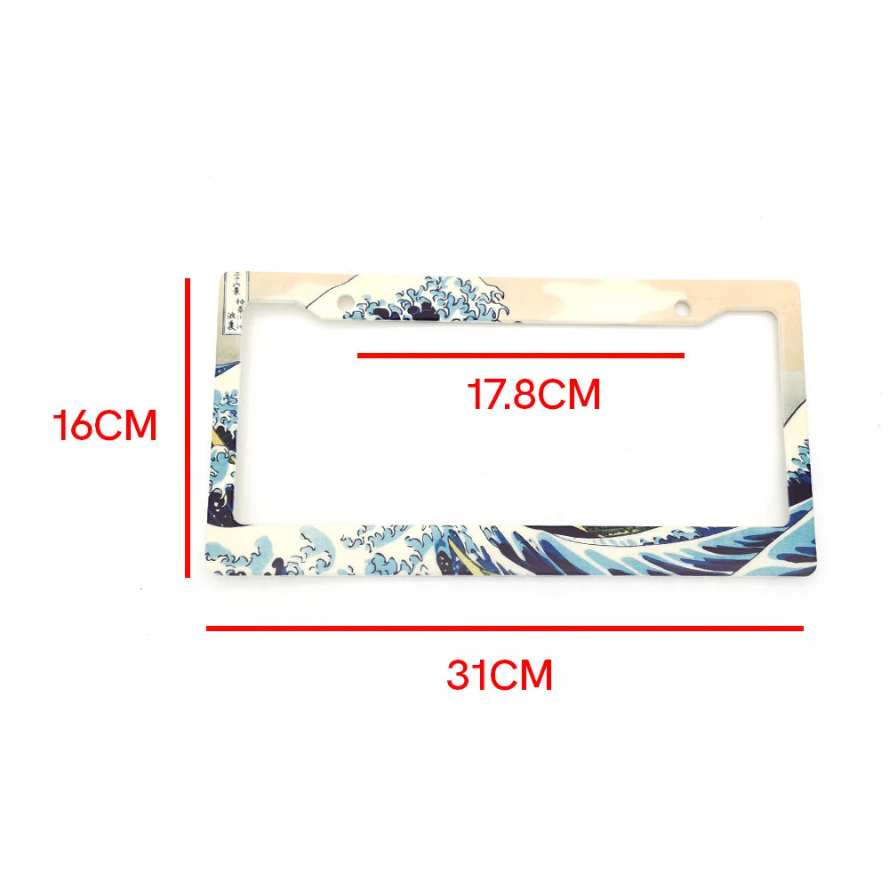JDM Style Hokkaido Wave License Plate Frame